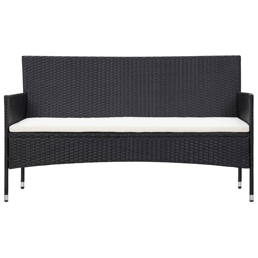 vidaXL 5-częściowy zestaw mebli do ogrodu, poduszki, rattan PE, czarny