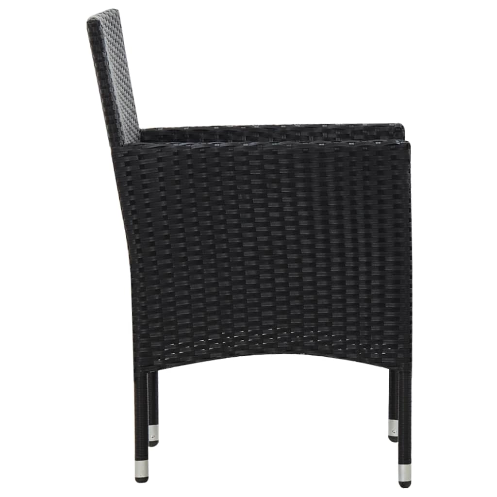 vidaXL 5-częściowy zestaw mebli do ogrodu, poduszki, rattan PE, czarny