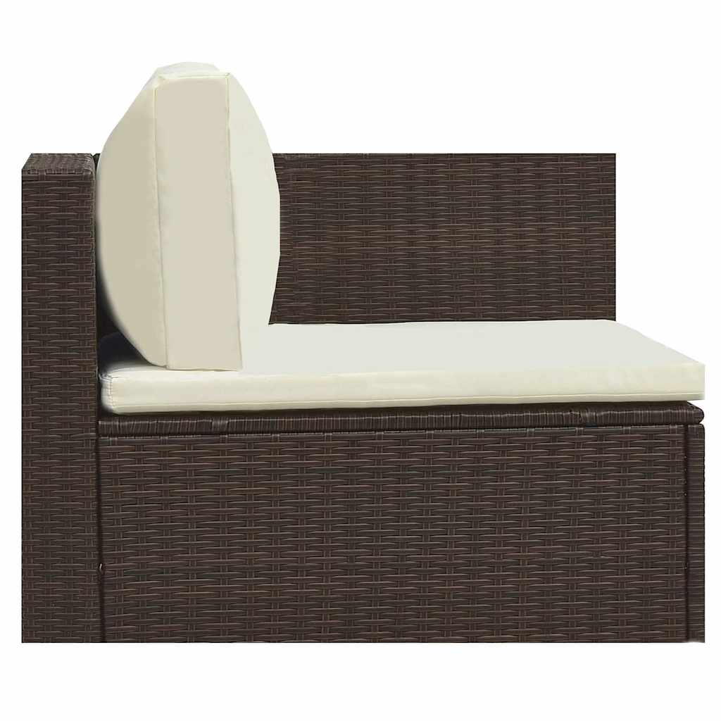 vidaXL 5-cz. zestaw mebli do ogrodu, poduszki, rattan PE, brązowy