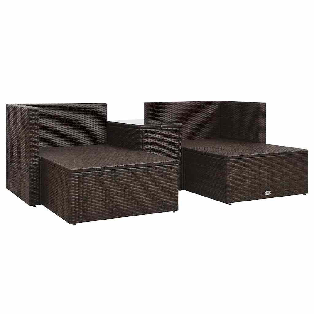 vidaXL 5-cz. zestaw mebli do ogrodu, poduszki, rattan PE, brązowy