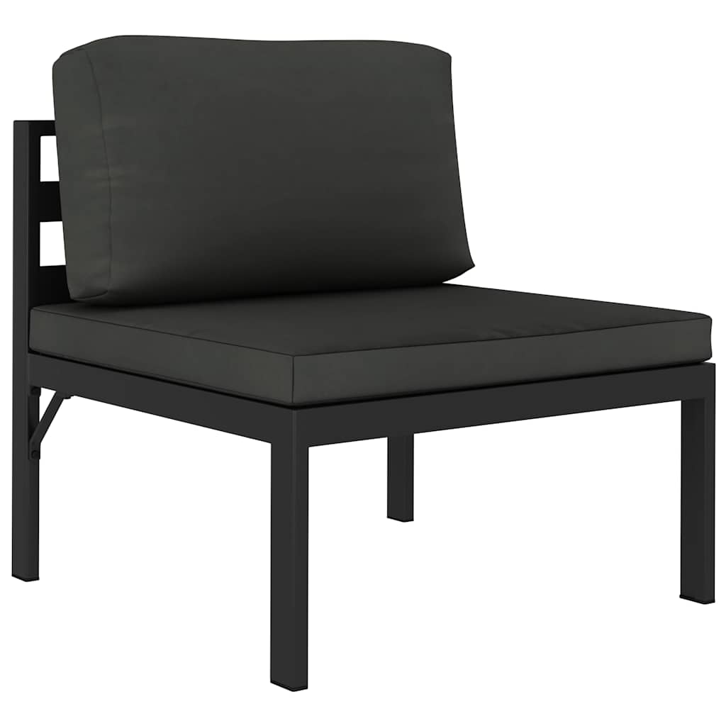 vidaXL 6-cz. zestaw wypoczynkowy, poduszki, aluminium, antracyt