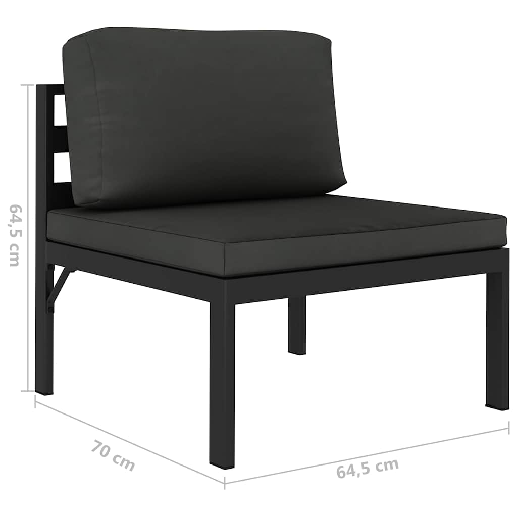 vidaXL 6-cz. zestaw wypoczynkowy, poduszki, aluminium, antracyt