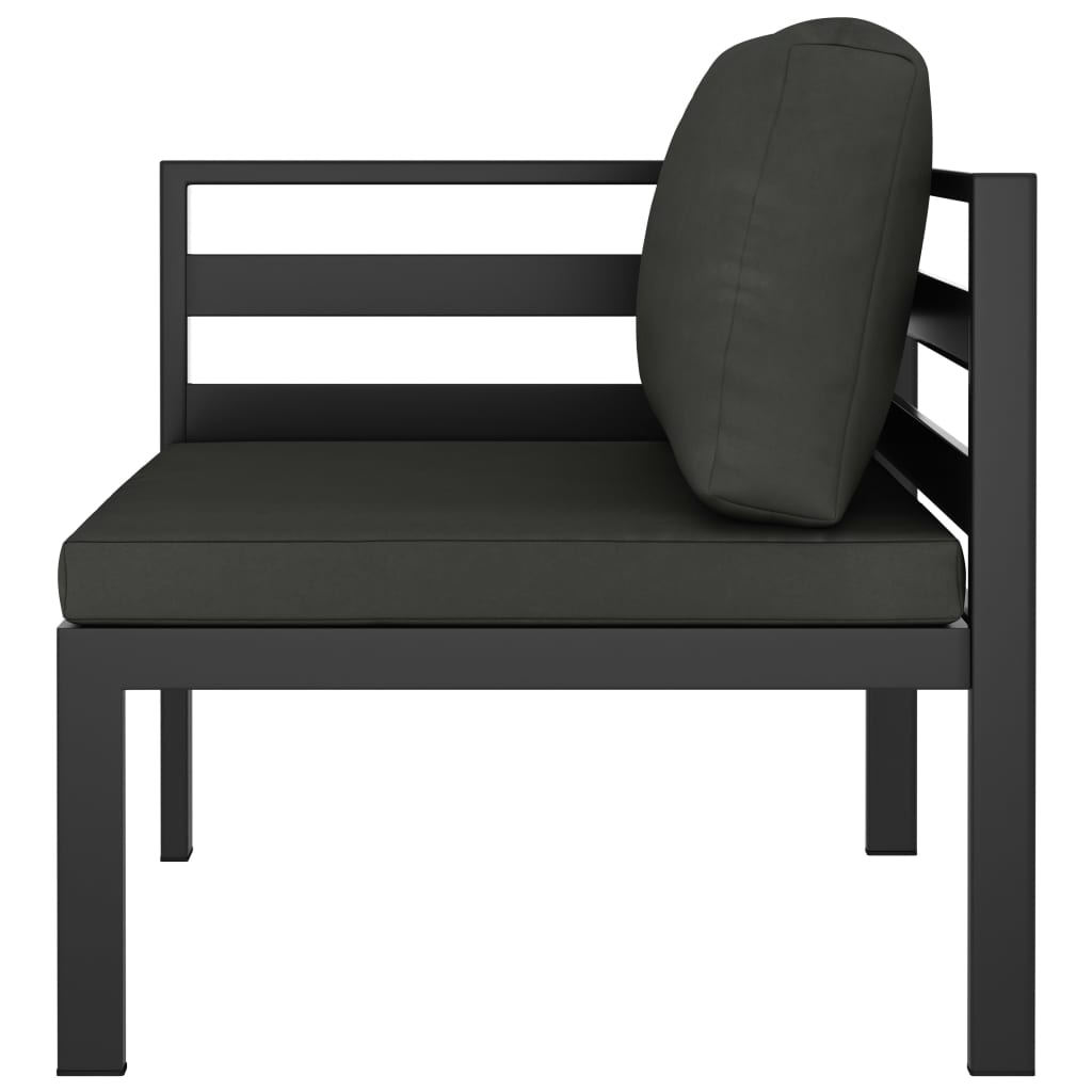 vidaXL 5-cz. zestaw wypoczynkowy, poduszki, aluminium, antracyt