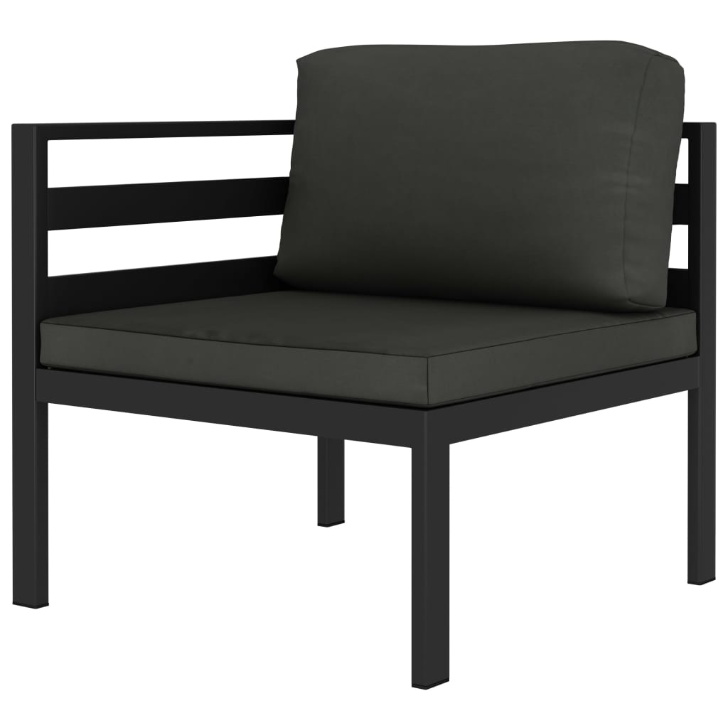 vidaXL 6-cz. zestaw wypoczynkowy, poduszki, aluminium, antracyt