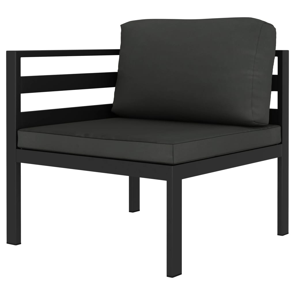 vidaXL 2-częściowa sofa z poduszkami, aluminium, antracytowa