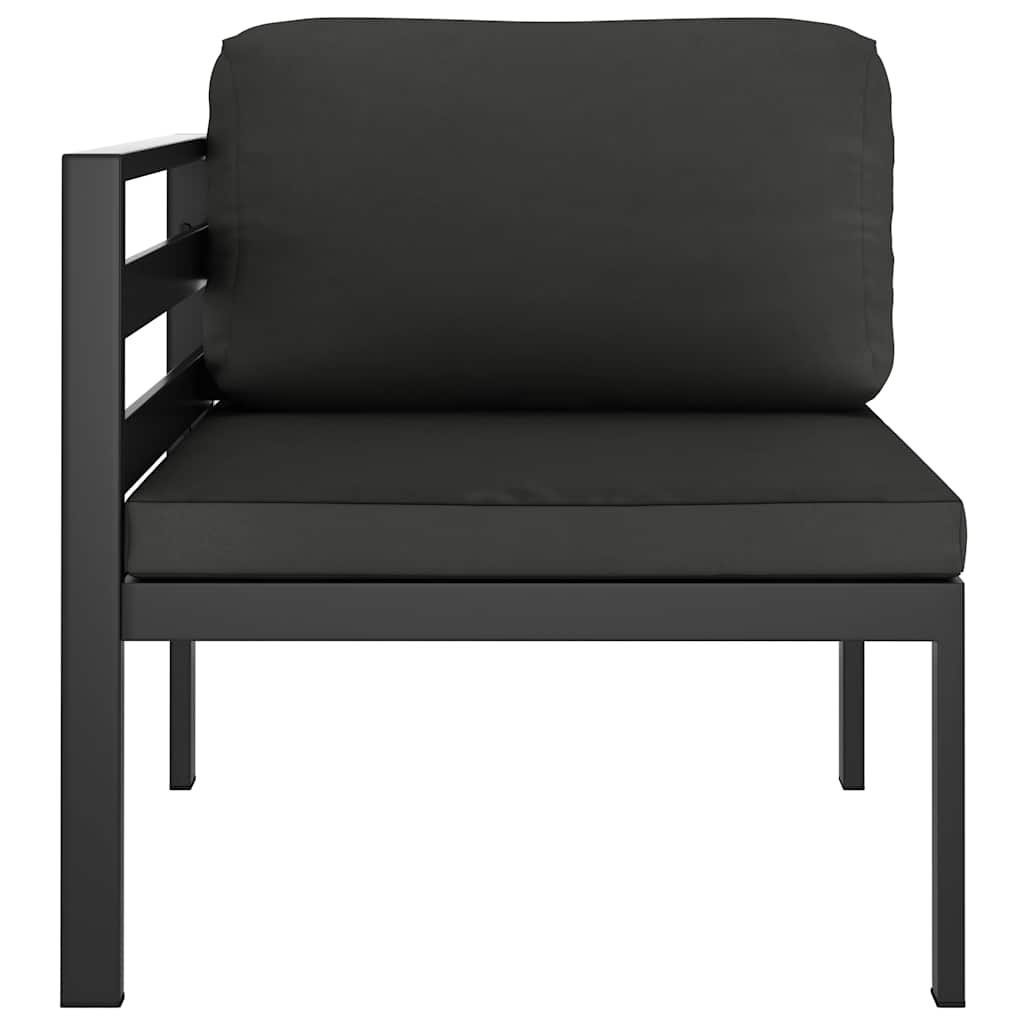 vidaXL Moduł sofy narożnej, 1 szt., z poduszkami, aluminium, antracyt