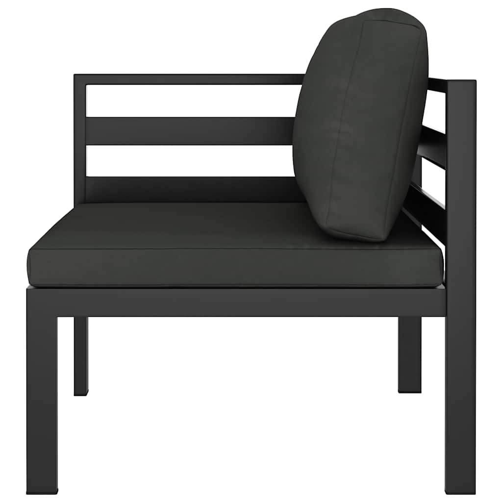 vidaXL Moduł sofy narożnej, 1 szt., z poduszkami, aluminium, antracyt
