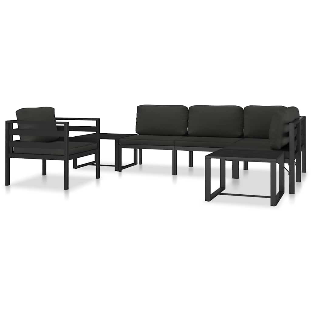 vidaXL Moduł sofy narożnej, 1 szt., z poduszkami, aluminium, antracyt