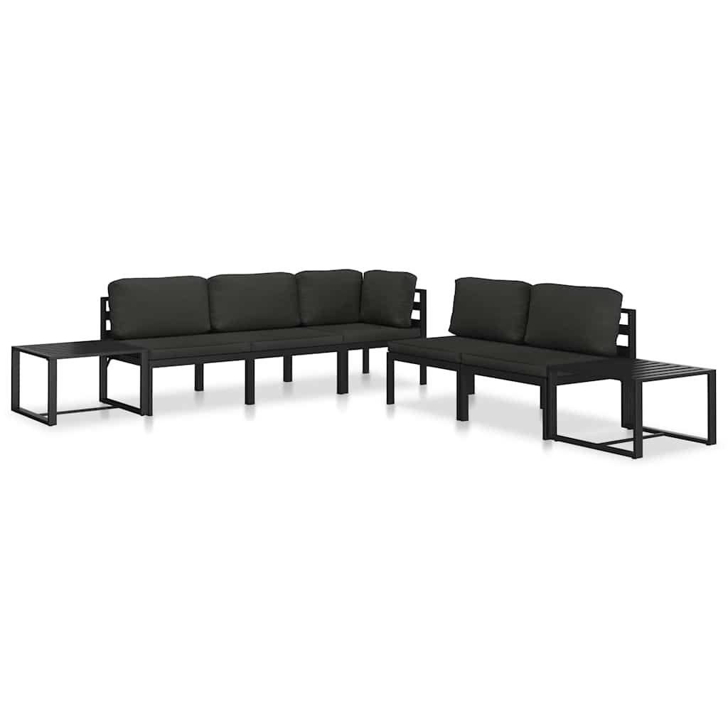 vidaXL Moduł sofy narożnej, 1 szt., z poduszkami, aluminium, antracyt