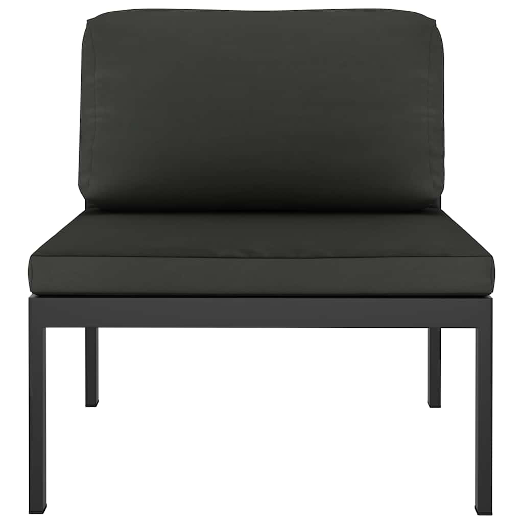 vidaXL Moduł sofy środkowej z poduszkami, aluminium, antracytowy