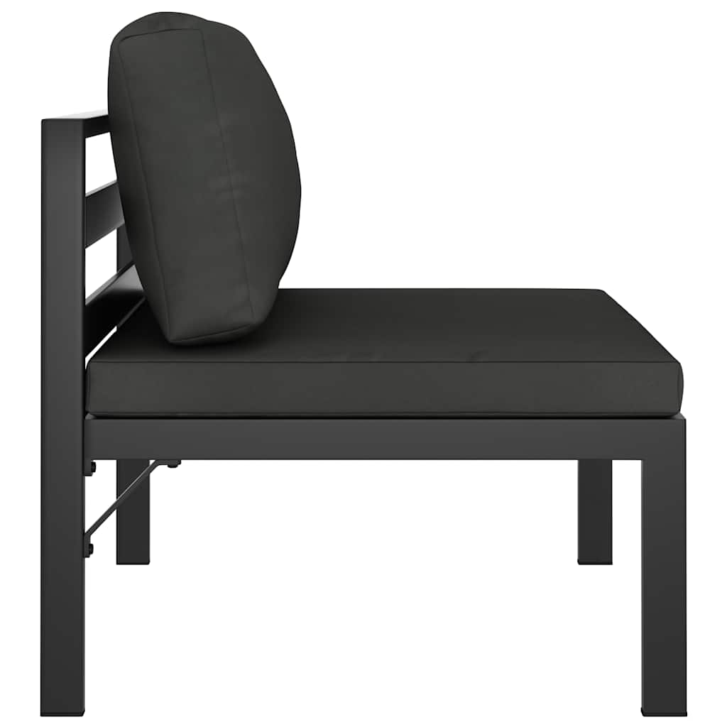 vidaXL Moduł sofy środkowej z poduszkami, aluminium, antracytowy