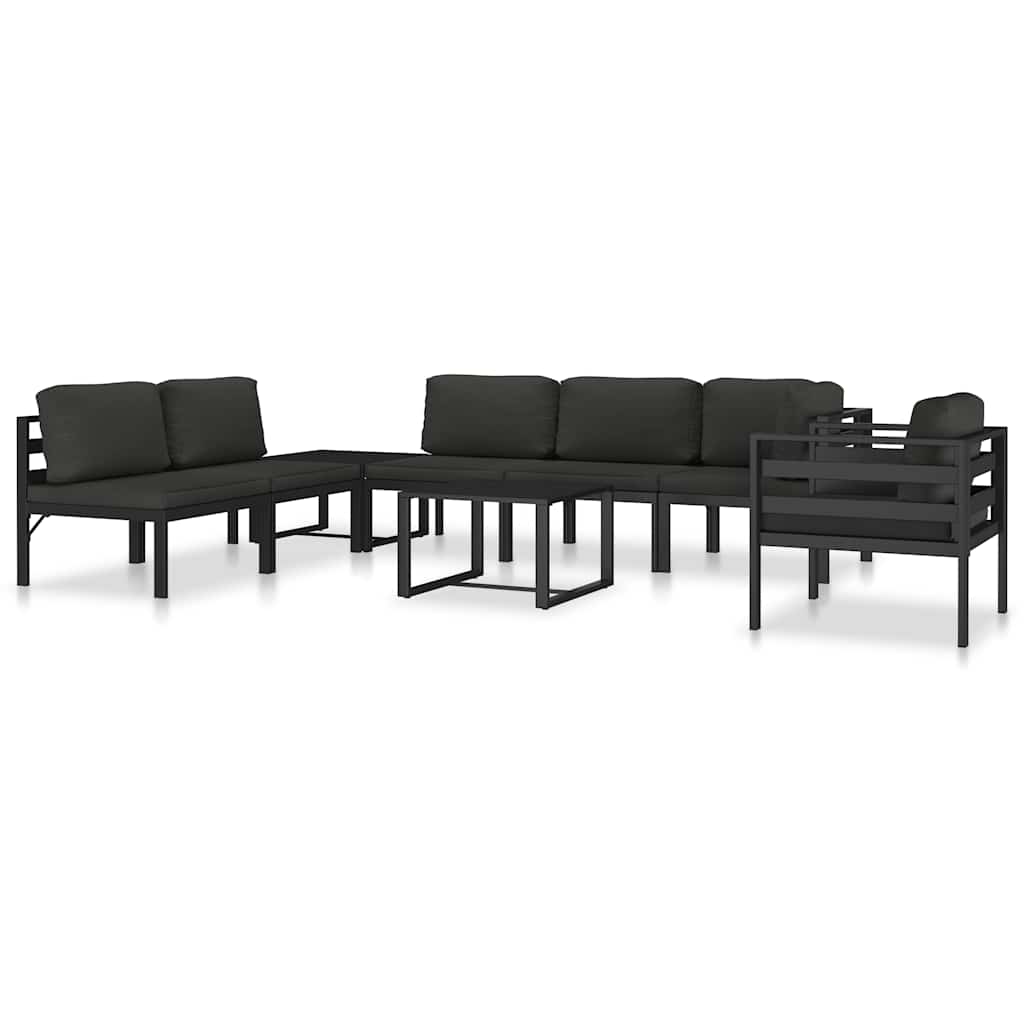 vidaXL Moduł sofy środkowej z poduszkami, aluminium, antracytowy