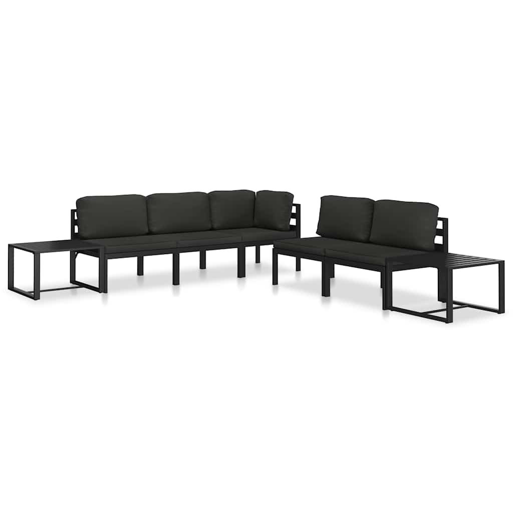 vidaXL Moduł sofy środkowej z poduszkami, aluminium, antracytowy
