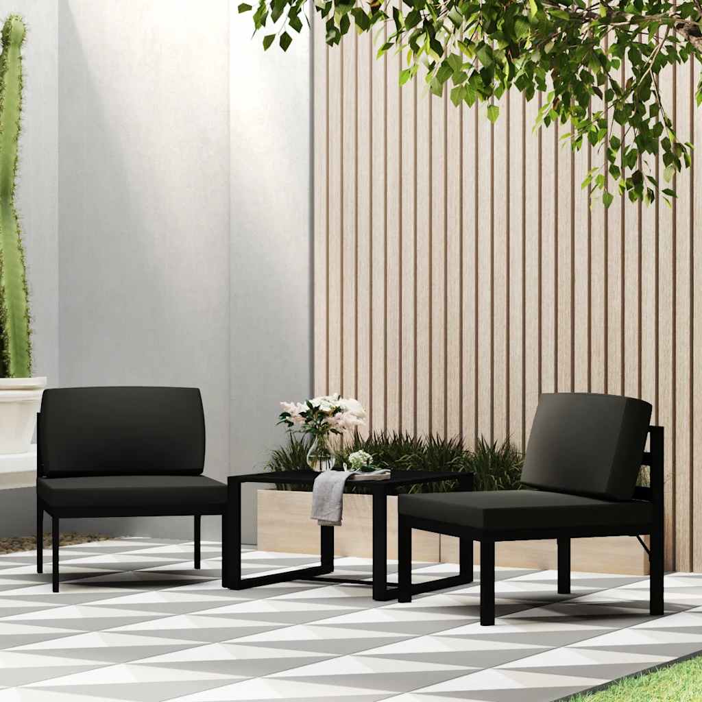 vidaXL Moduł sofy środkowej z poduszkami, aluminium, antracytowy