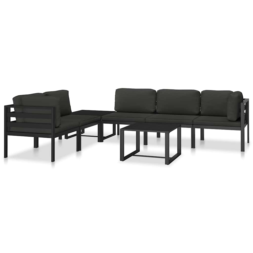 vidaXL Fotel z poduszkami, aluminium, antracytowy
