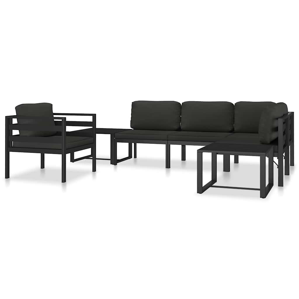 vidaXL Fotel z poduszkami, aluminium, antracytowy