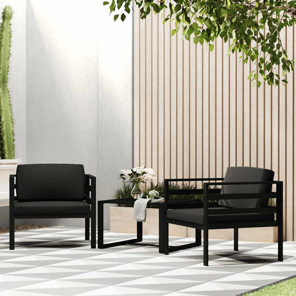 vidaXL Fotel z poduszkami, aluminium, antracytowy