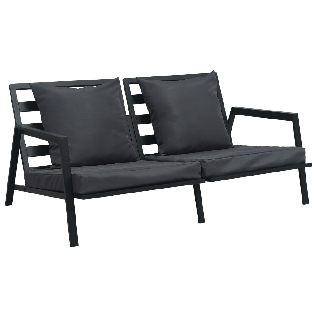 vidaXL 5-cz. zestaw mebli do ogrodu, poduszki, aluminium, ciemnoszary