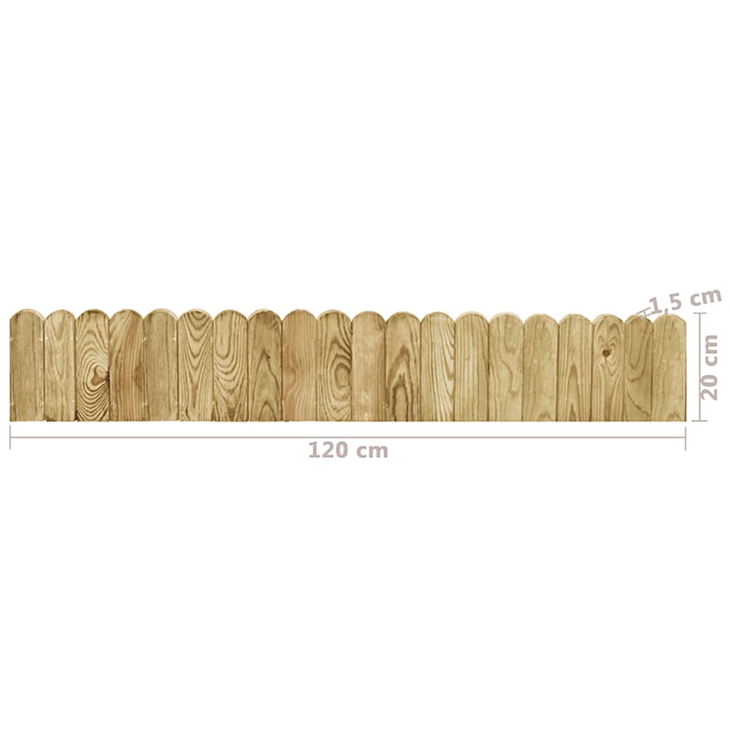 vidaXL Obrzeże ogrodowe, zielone, 120 cm, impregnowana sosna
