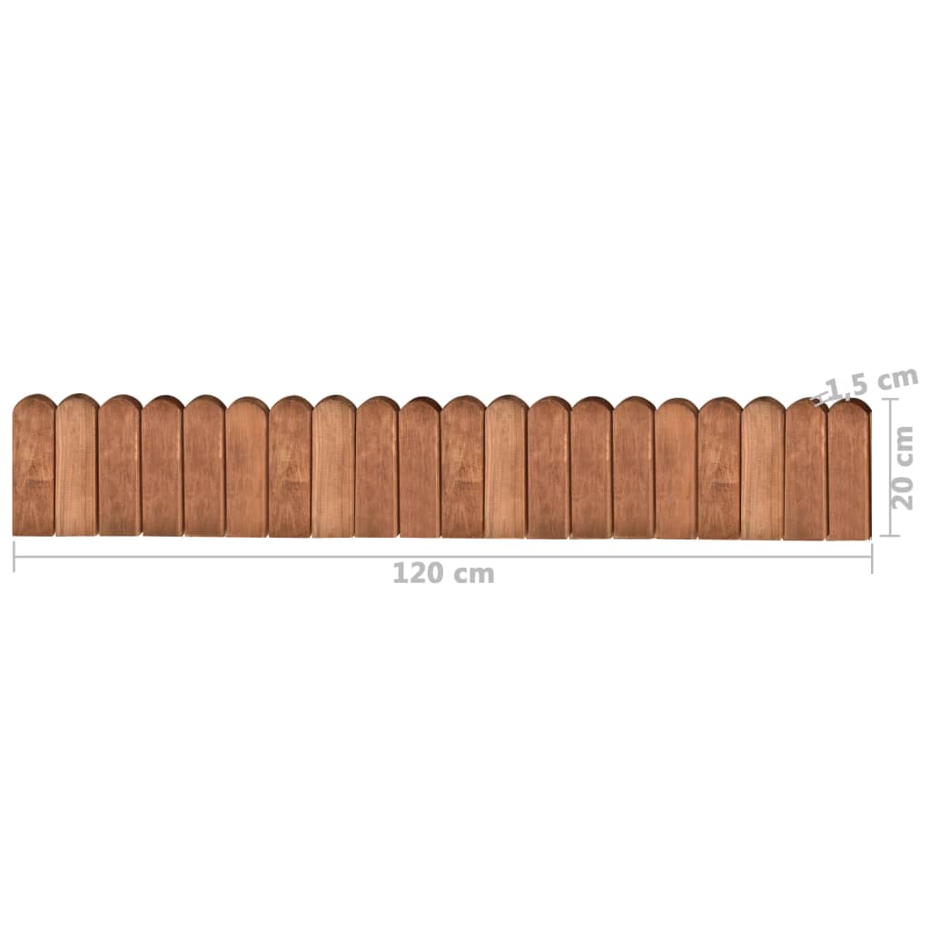 vidaXL Obrzeże ogrodowe, brązowe, 120 cm, impregnowana sosna