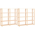 vidaXL Regały z 5 półkami, 2 szt., 170x38x170 cm, sosna, 500 kg