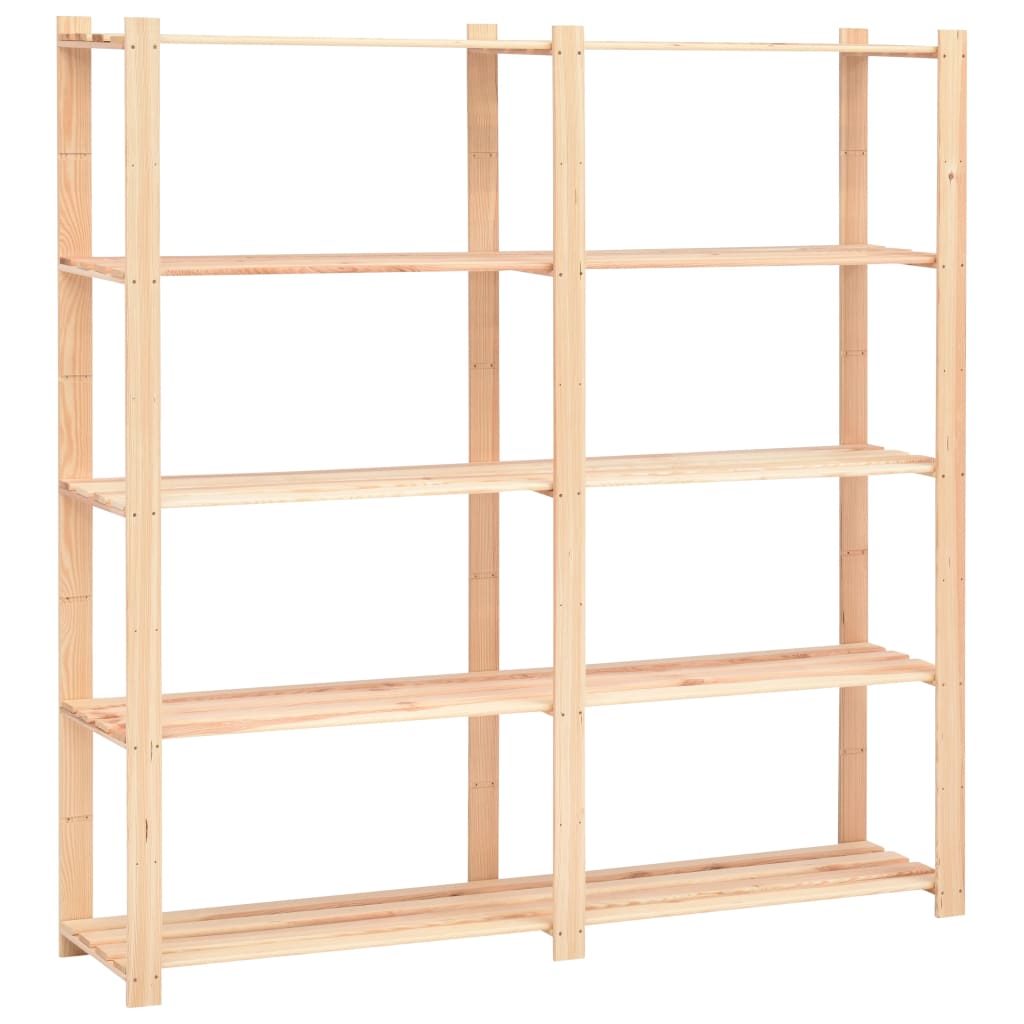 vidaXL Regały z 5 półkami, 2 szt., 170x38x170 cm, sosna, 500 kg