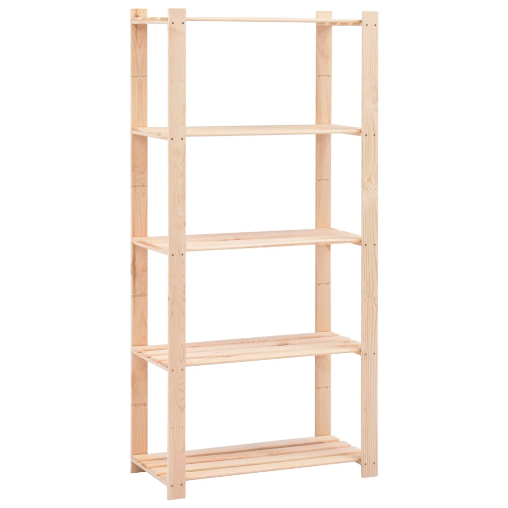 vidaXL Regały z 5 półkami, 3 szt., 80x38x170 cm, sosna, 250 kg