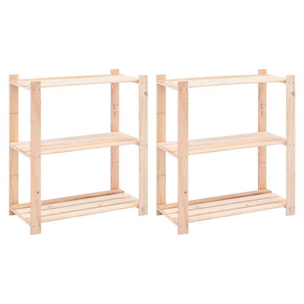 vidaXL Regały z 3 półkami, 2 szt., 80x38x90 cm, sosna, 150 kg