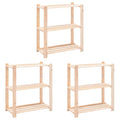 vidaXL Regały z 3 półkami, 3 szt., 80x38x90 cm, sosna, 150 kg