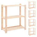 vidaXL Regały z 3 półkami, 5 szt., 80x38x90 cm, sosna, 150 kg
