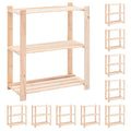 vidaXL Regały z 3 półkami, 10 szt., 80x38x90 cm, sosna, 150 kg