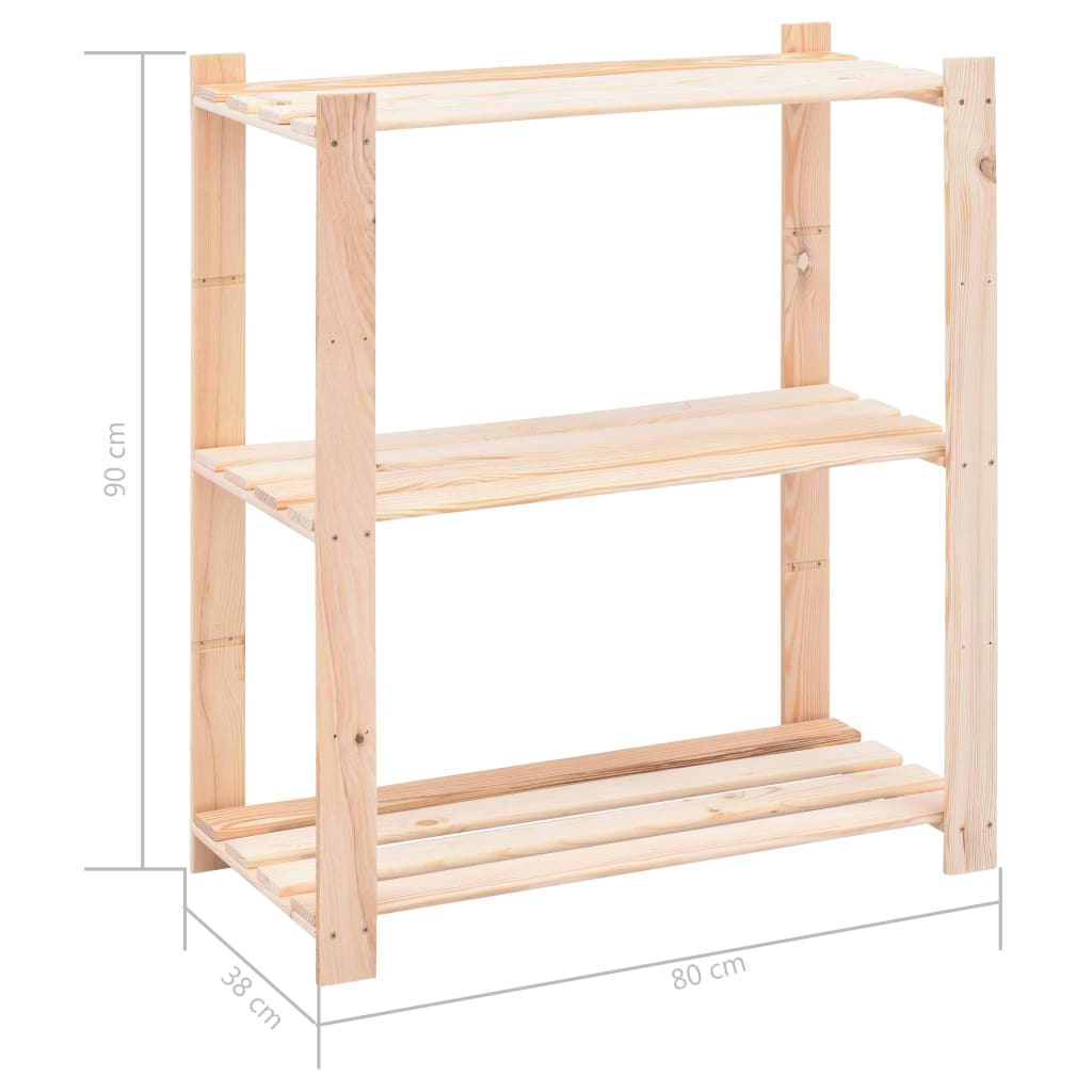 vidaXL Regały z 3 półkami, 10 szt., 80x38x90 cm, sosna, 150 kg