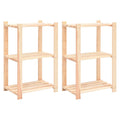 vidaXL Regały z 3 półkami, 2 szt., 60x38x90 cm, sosna, 150 kg
