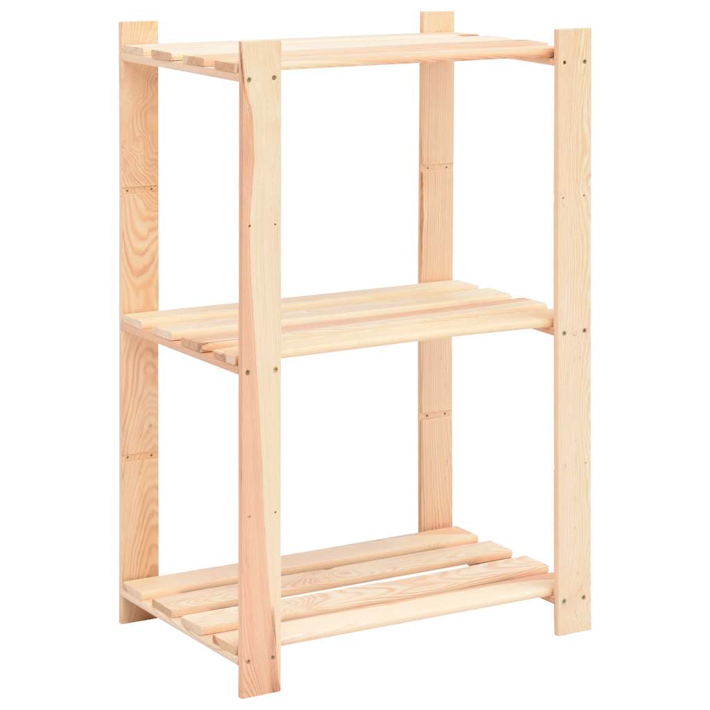 vidaXL Regały z 3 półkami, 2 szt., 60x38x90 cm, sosna, 150 kg