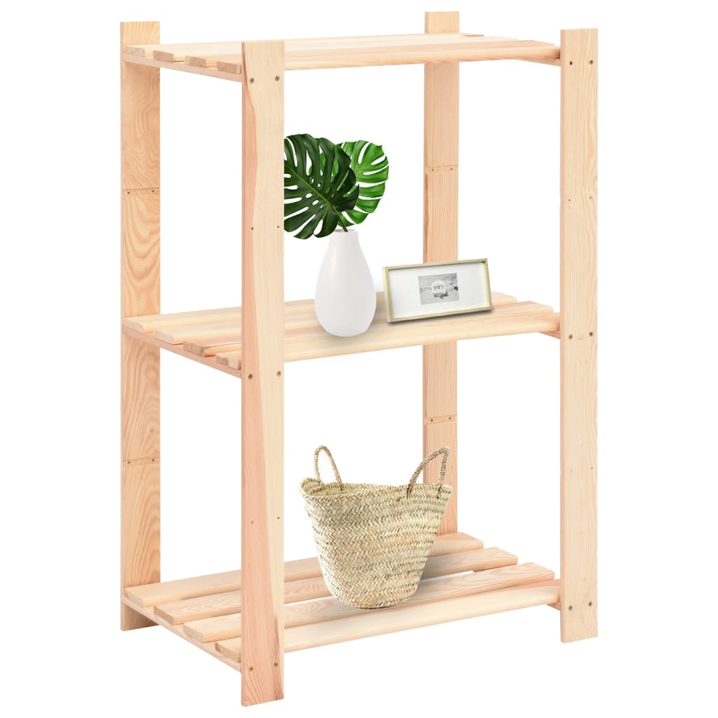 vidaXL Regały z 3 półkami, 5 szt., 60x38x90 cm, sosna, 150 kg