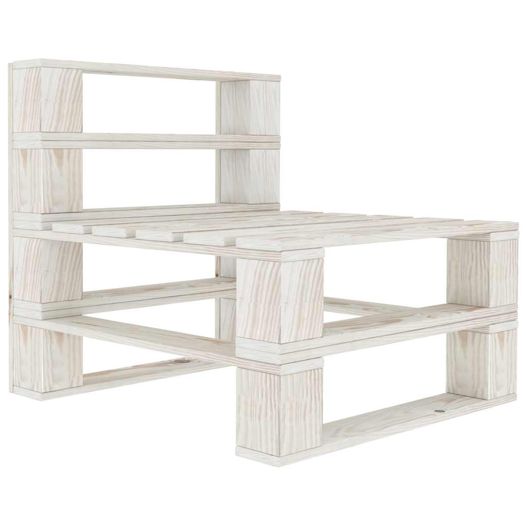 vidaXL Sofa ogrodowa z palet, drewniana, biała