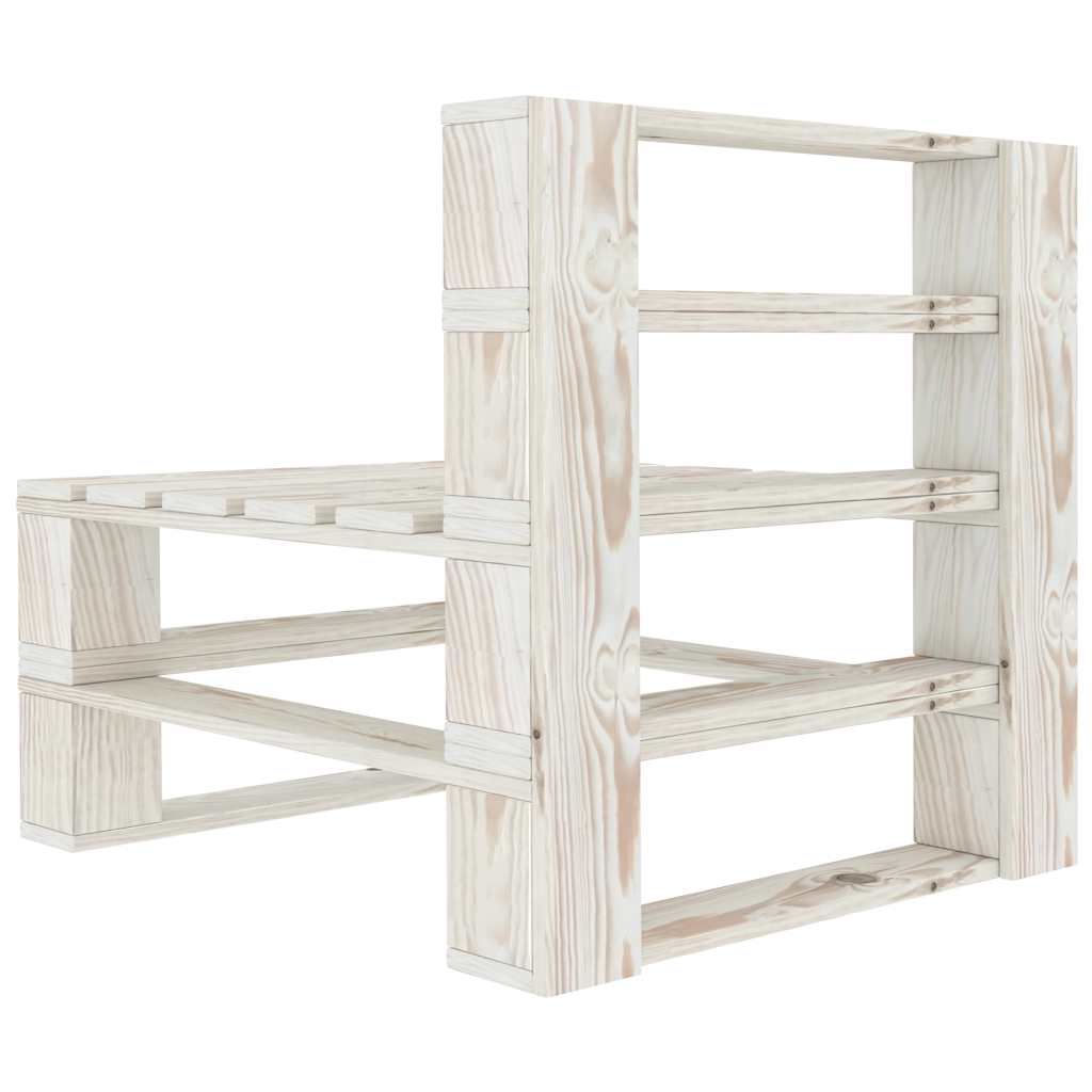 vidaXL Sofa ogrodowa z palet, drewniana, biała