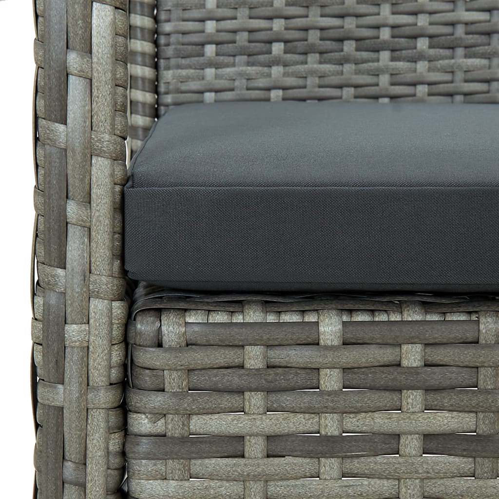 vidaXL 3-osobowa sofa ogrodowa z poduszką, polirattan, szara