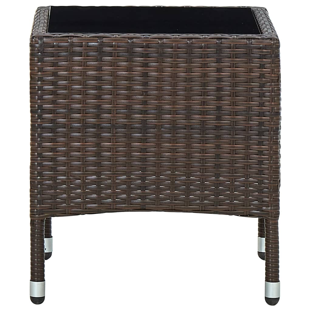 vidaXL Stolik ogrodowy, brązowy, 40 x 40 x 45 cm, rattan PE