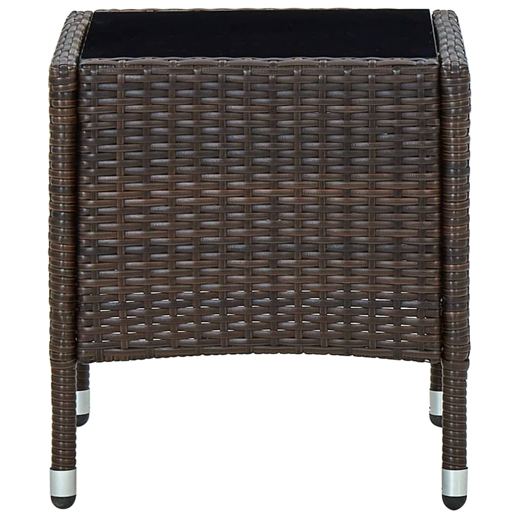 vidaXL Stolik ogrodowy, brązowy, 40 x 40 x 45 cm, rattan PE