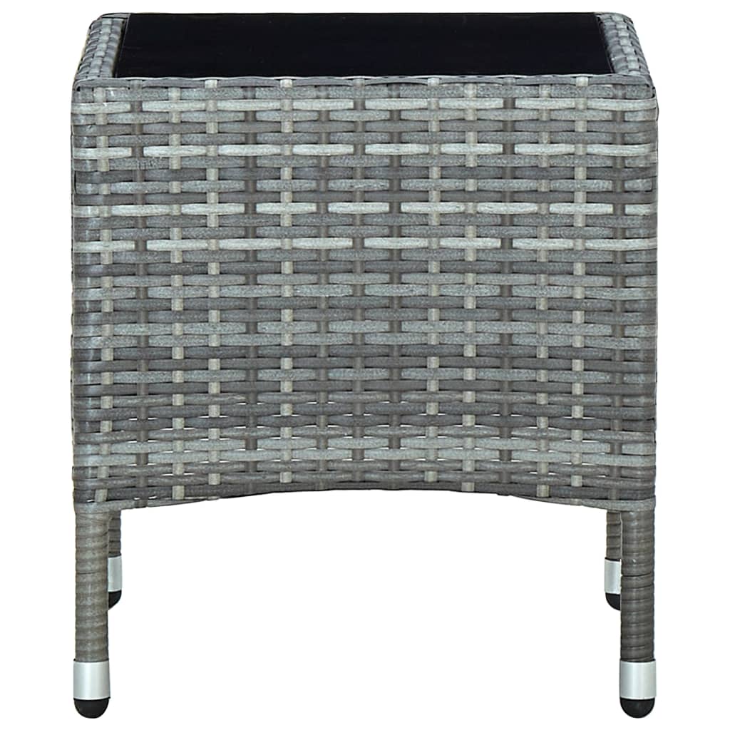 vidaXL Stolik ogrodowy, szary, 40 x 40 x 45 cm, rattan PE