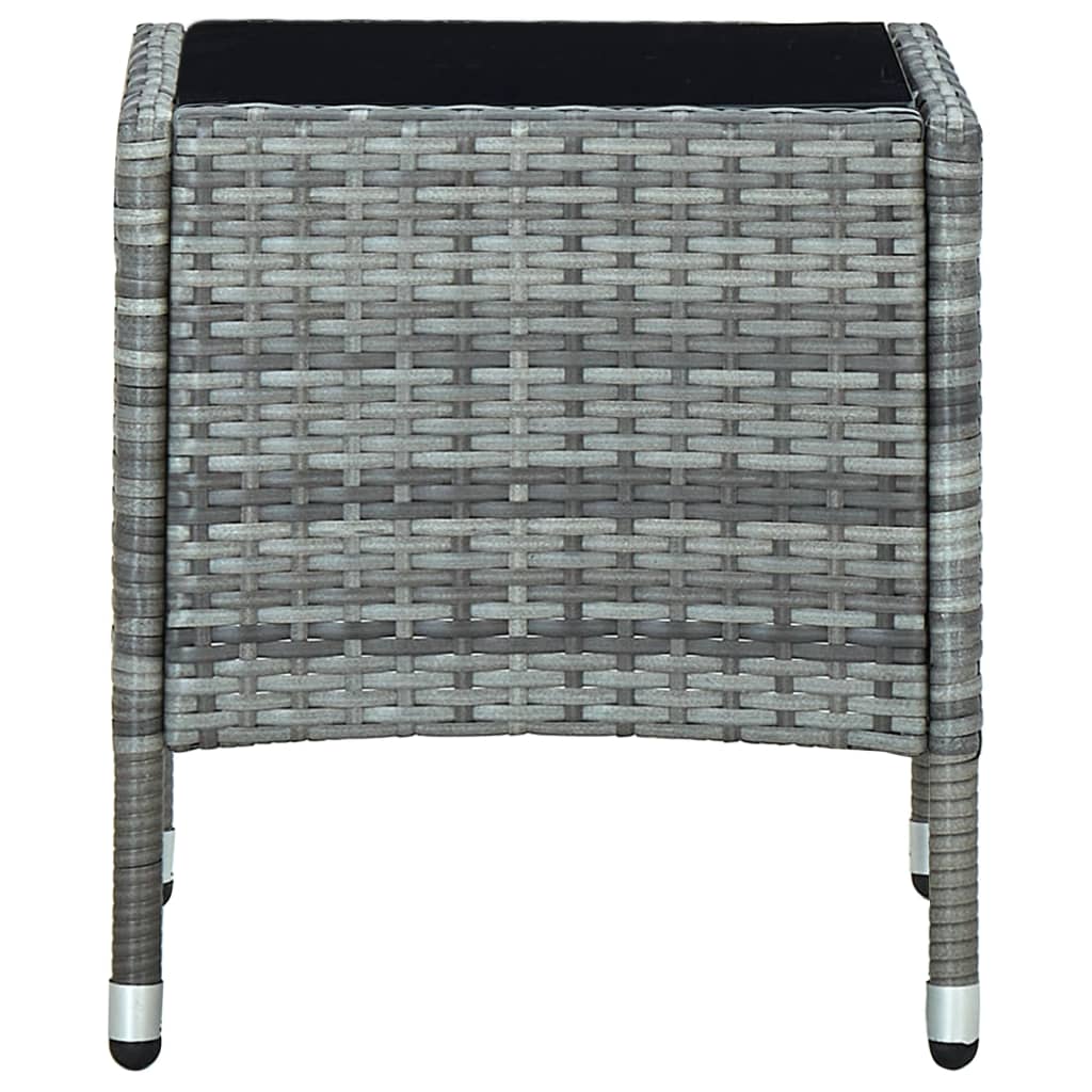 vidaXL Stolik ogrodowy, szary, 40 x 40 x 45 cm, rattan PE