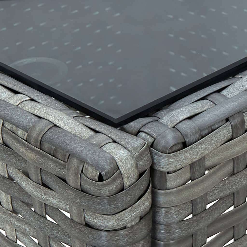 vidaXL Stolik ogrodowy, szary, 40 x 40 x 45 cm, rattan PE