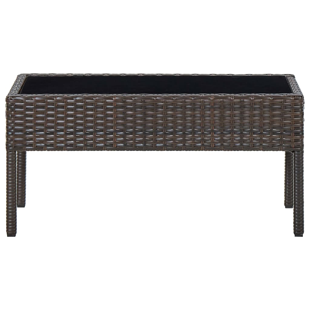 vidaXL Stolik ogrodowy, brązowy, 75x40x37 cm, rattan PE