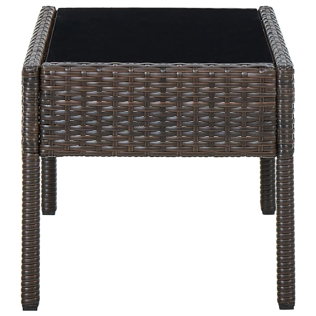 vidaXL Stolik ogrodowy, brązowy, 75x40x37 cm, rattan PE