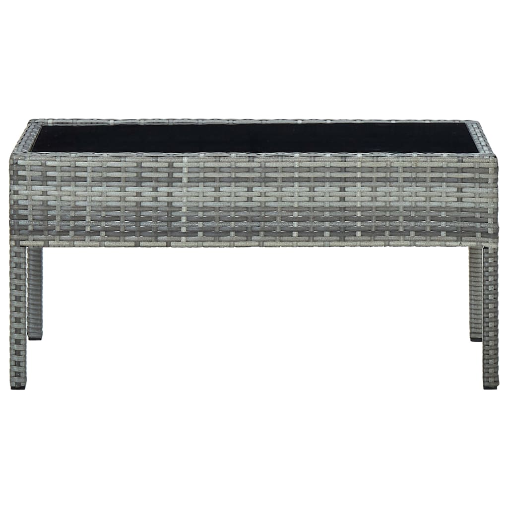 vidaXL Stolik ogrodowy, szary, 75x40x37 cm, rattan PE