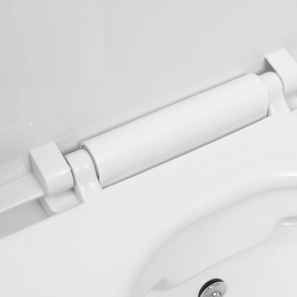 vidaXL Wisząca toaleta bez kołnierza z funkcją bidetu, ceramika, biała