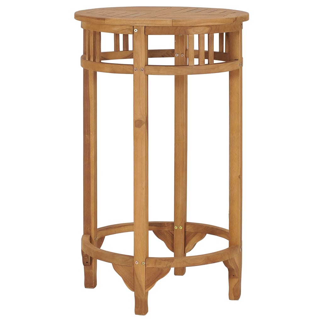 vidaXL Stolik barowy, Ø 60 cm, lite drewno tekowe