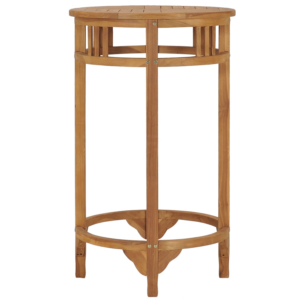 vidaXL Stolik barowy, Ø 60 cm, lite drewno tekowe