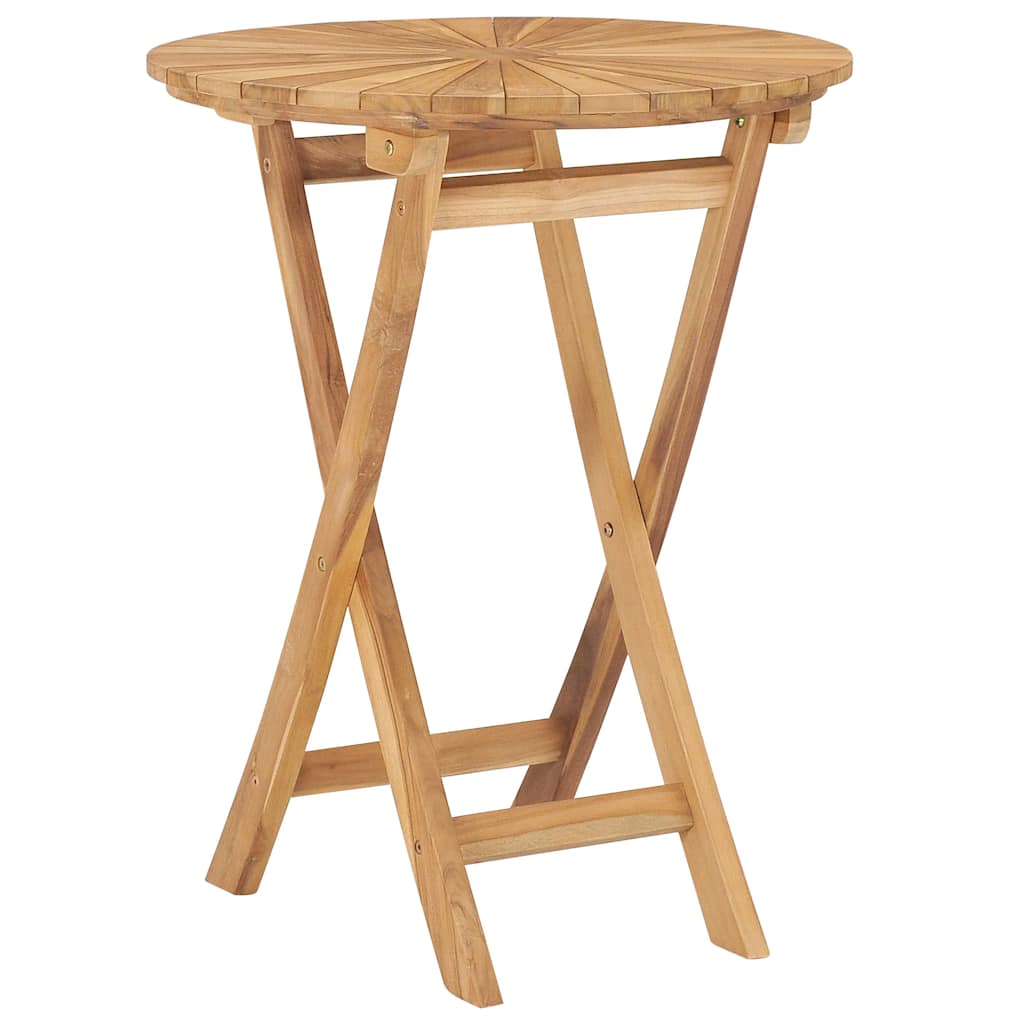 vidaXL Składany stół ogrodowy, Ø 60 cm, lite drewno tekowe